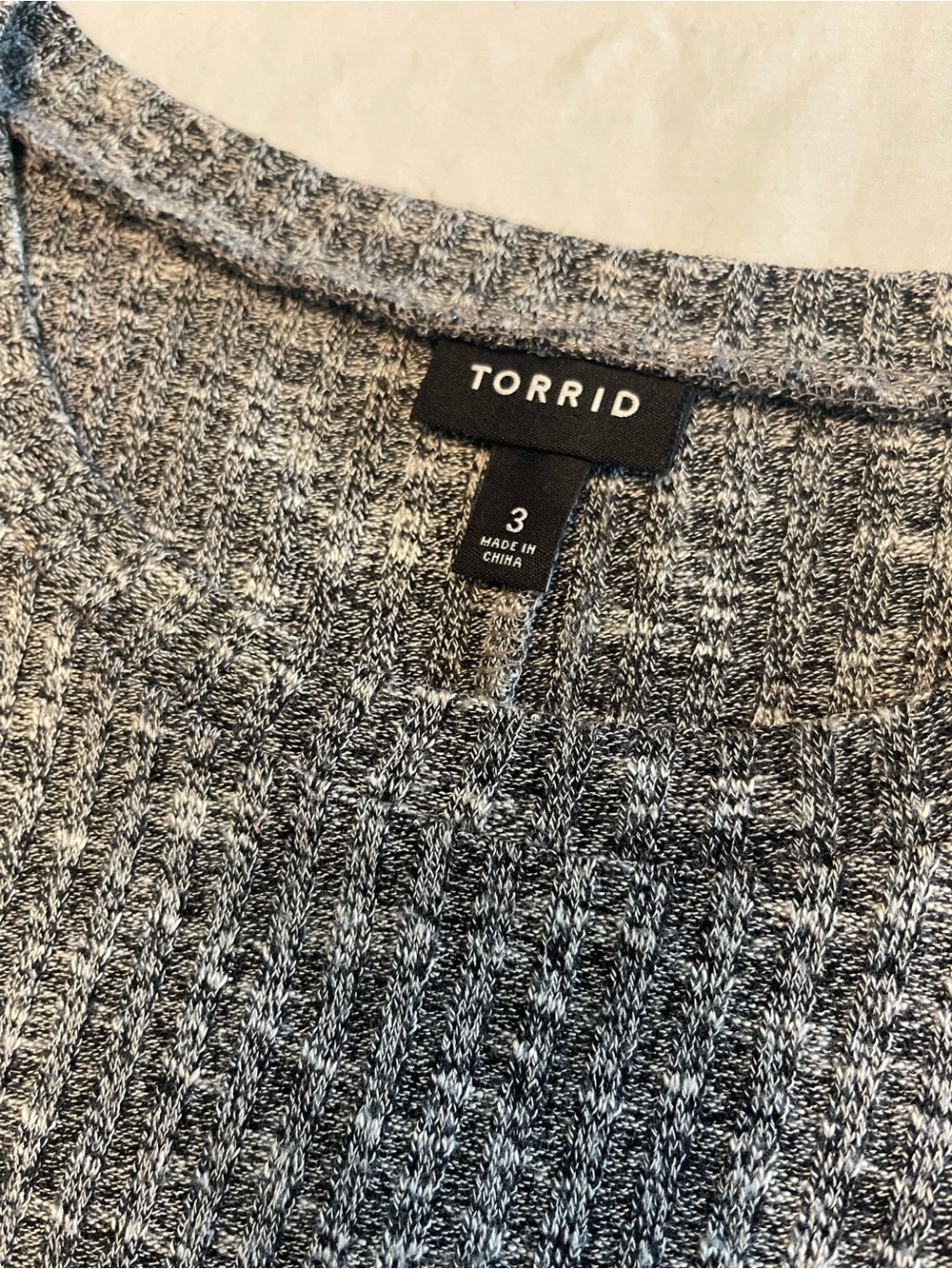 torrid Size 3X Gray Ribbed Knit Nightgown with Black Lace Trim - Picture 4 of 8